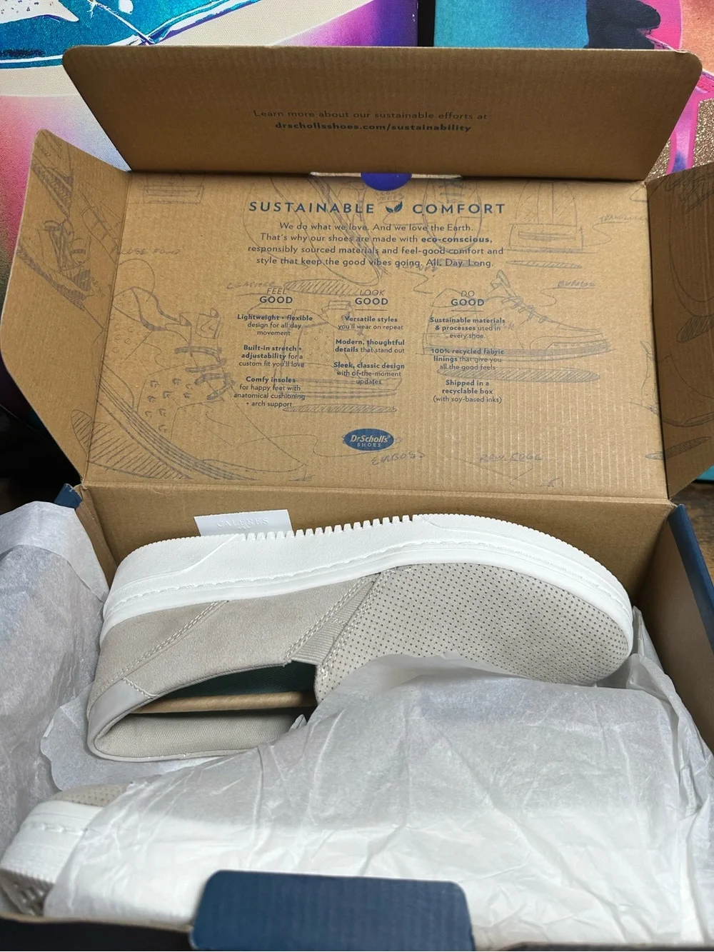 Dr. Scholl's Women's Madison Cloud Sneaker color Oyster Fabric size 10 W